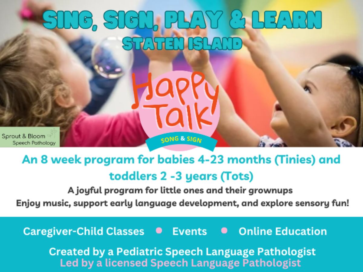 Happy Talk Song & Sign Classes Presented By Sprout & Bloom Speech Pathology 