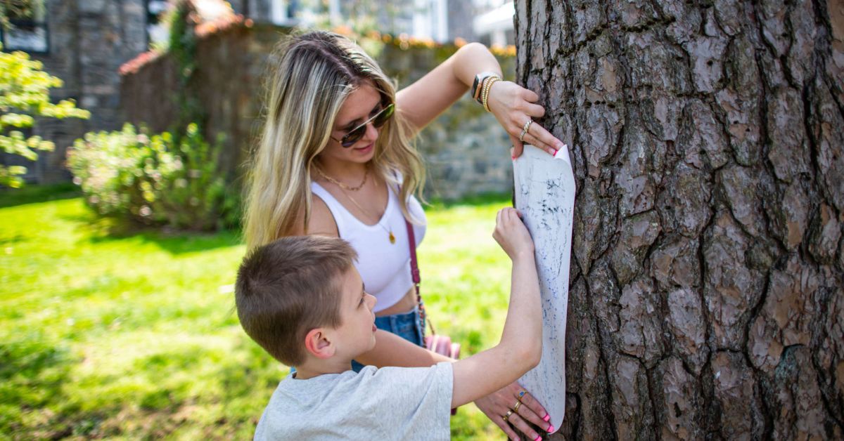 Family Art Project: Barking up a Wave Hill Tree